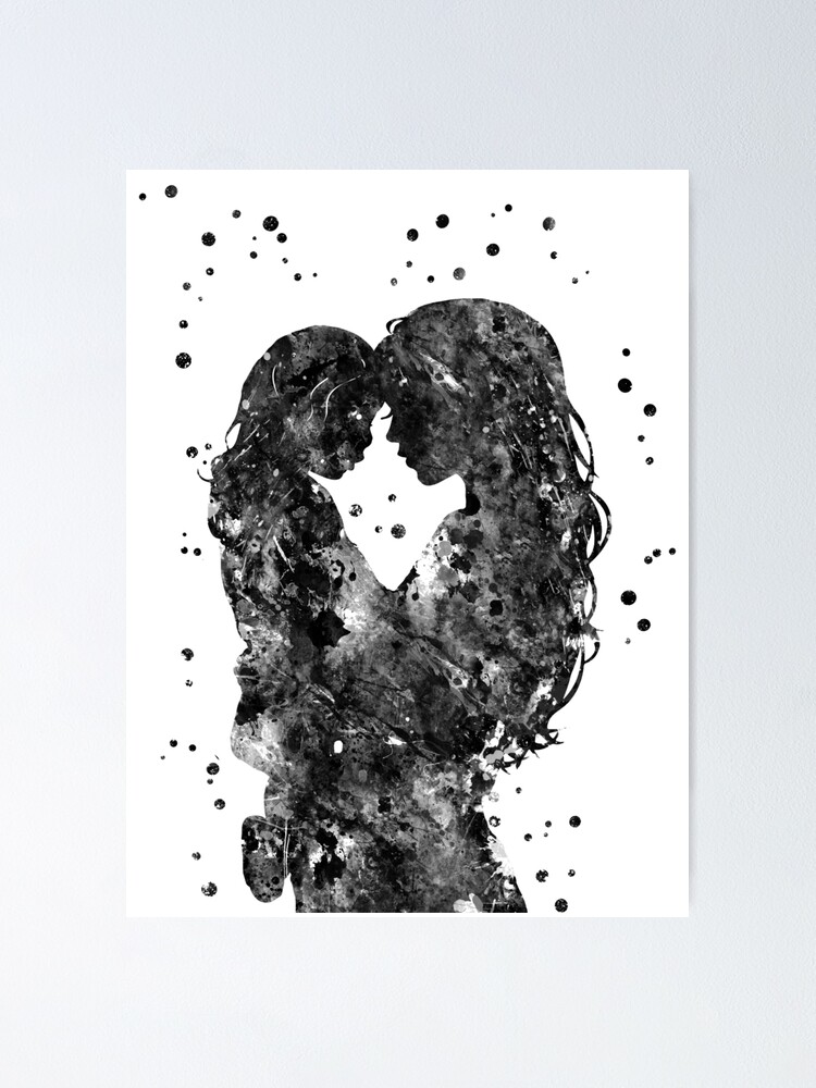 Poster Mere Et Fille Mere Fille Amour Art Par Rosaliartbook Redbubble