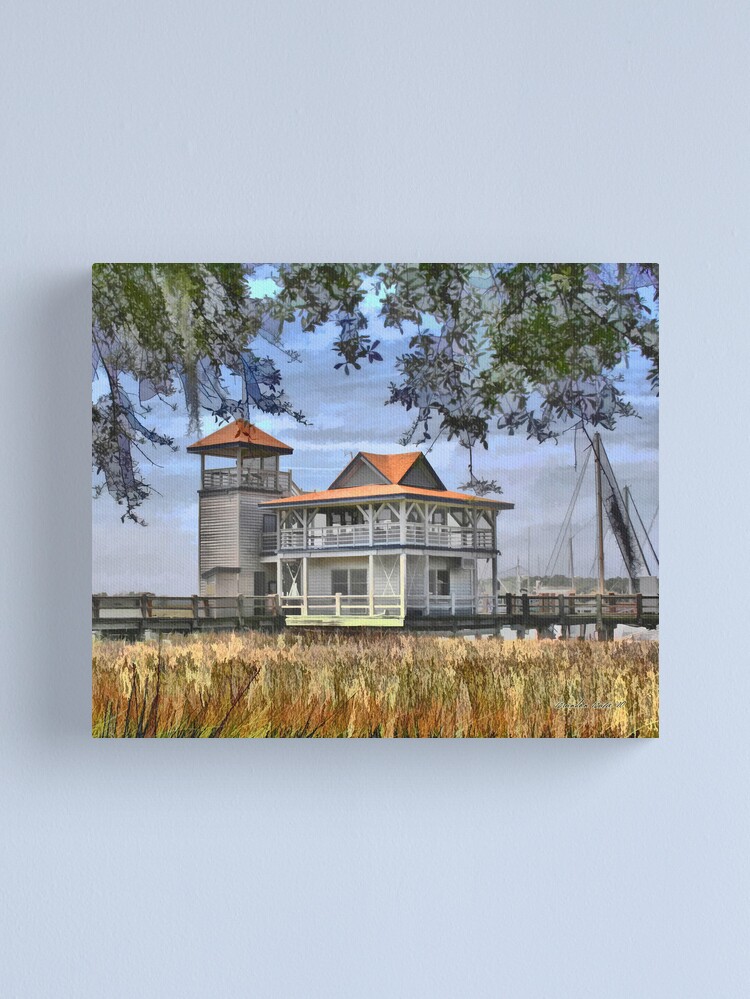 Thumbnail 1 of 3, Canvas Print, Boat House - GA designed and sold by brandonbatie.