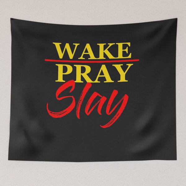 Item preview, Wake Pray Slay Christian Christianity teen girl boy designed and sold by hadleydesigns.