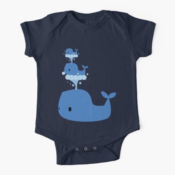 Whales Whales Whales Short Sleeve Baby One-Piece