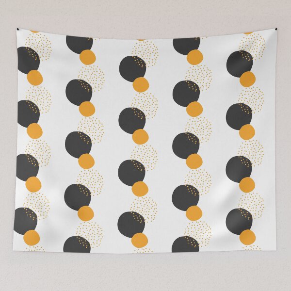 Item preview, dots,repeating pattern,simple dot design,mustard and black colours used,shapes used,circles and dots used,prescriable to any occasion,special design for oneis,graphic design,resembles to fireworks designed and sold by Urban Binge.