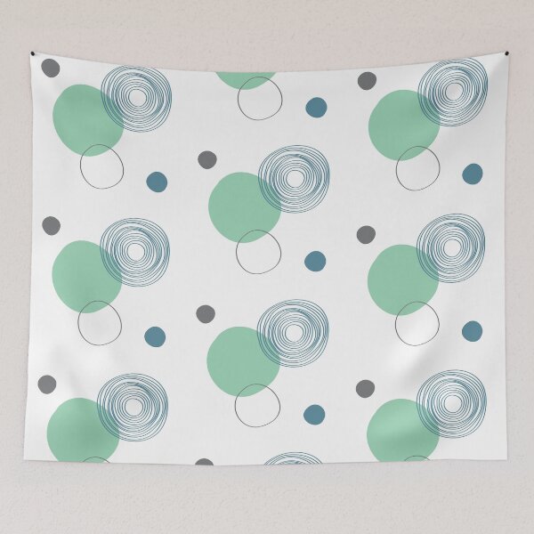 Item preview, dots,circles,spheres,concentric circles used,repeating pattern,simple spherical design,torquise,blue and black colours used designed and sold by Urban Binge.