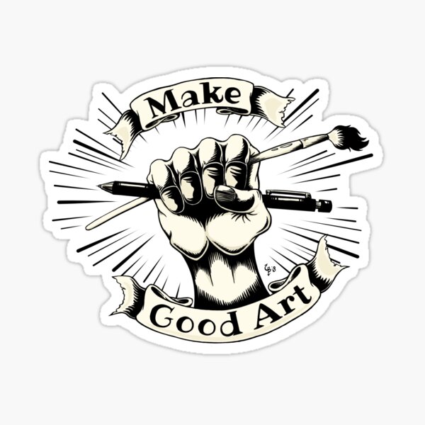 Make good art logo cream Sticker