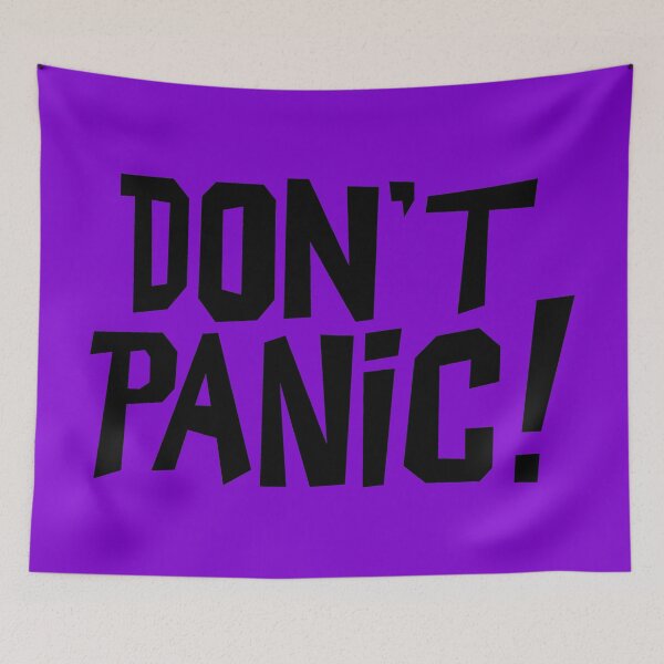 Item preview, NDVH Don't Panic - Purple 2 H2G2 designed and sold by Nik’s T-Shirts.