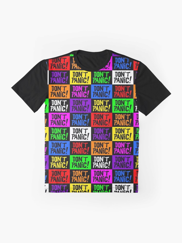 Alternate view of NDVH Don't Panic - Multicoloured H2G2 Graphic T-Shirt