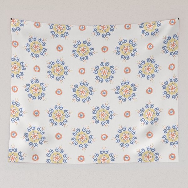 Item preview, Hand drawn spring folk flower circles designed and sold by Limolida.