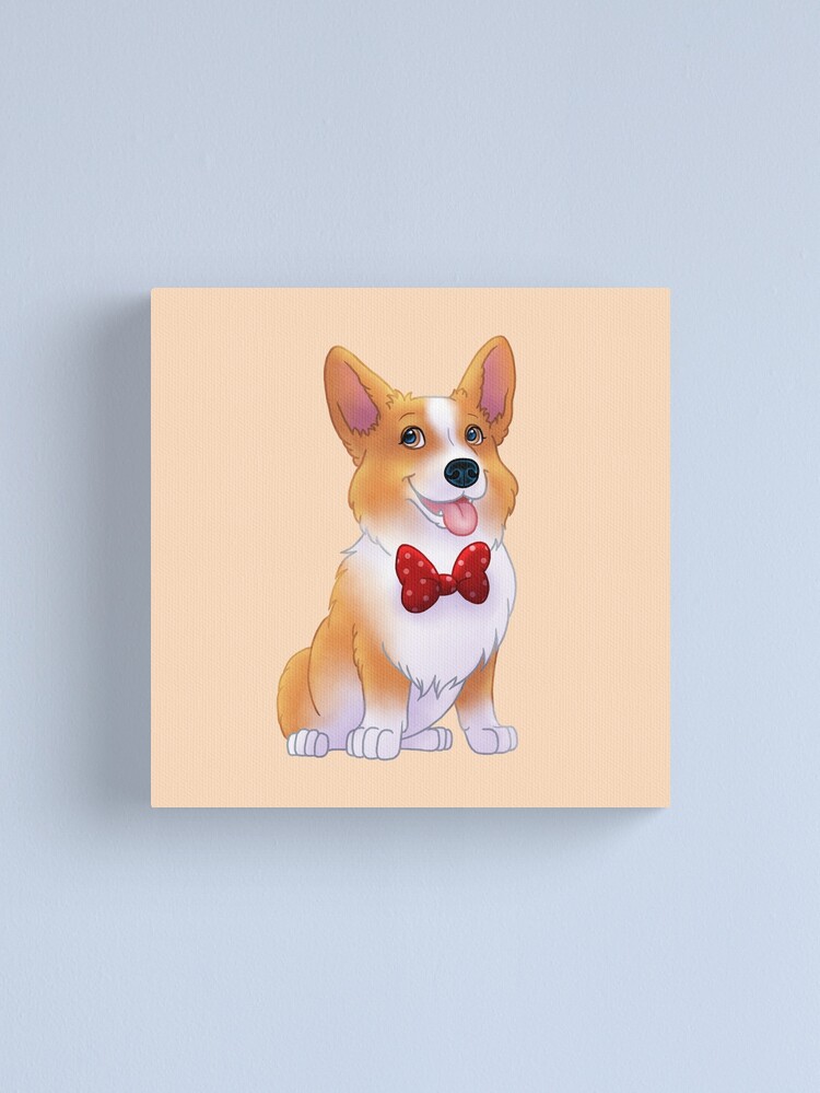 Thumbnail 2 of 3, Canvas Print, Fancy Corgi designed and sold by Chiwowy.