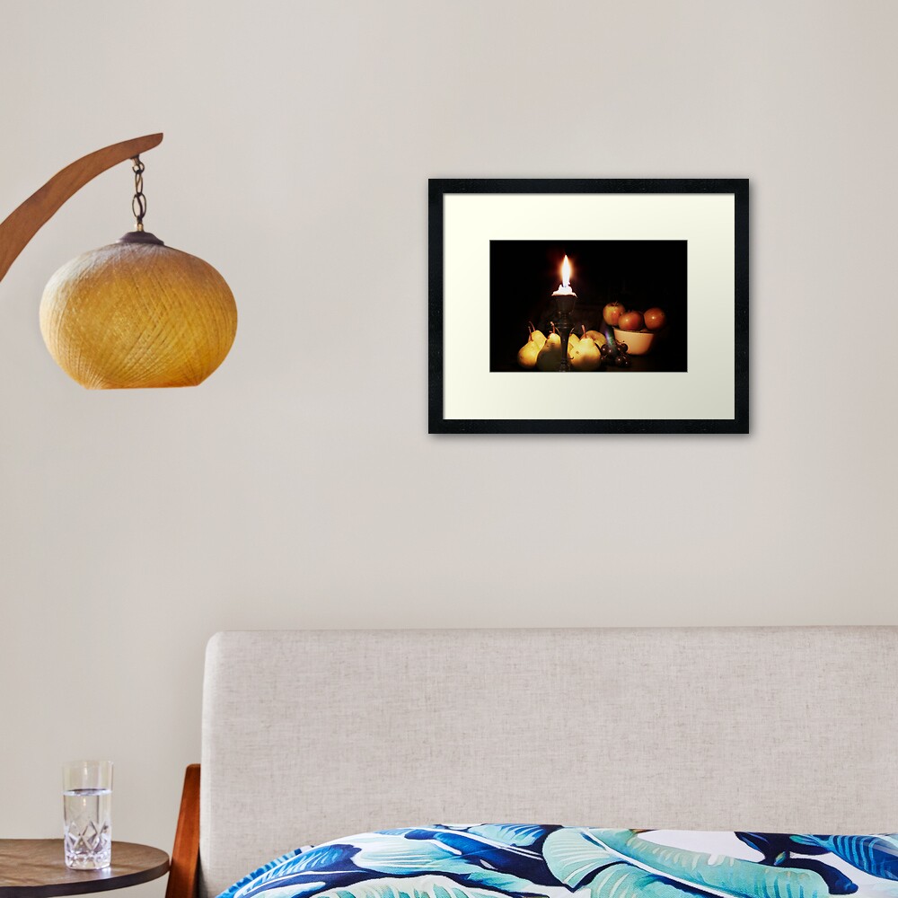 Still life apples and pears Framed Art Print