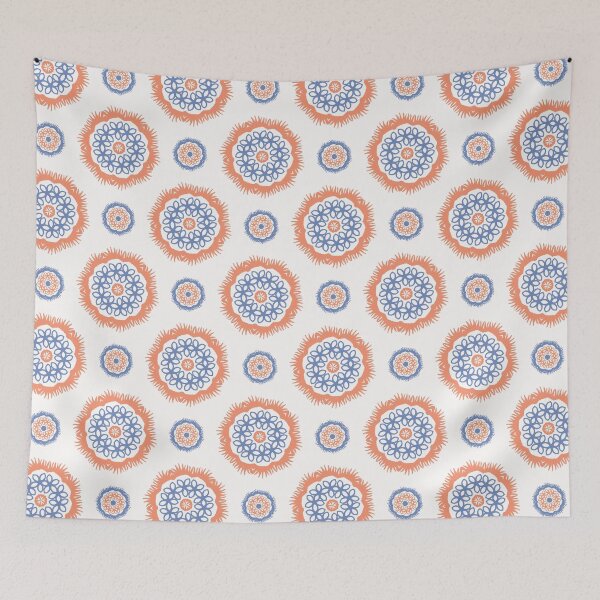 Item preview, Hand drawn spring folk flower circles designed and sold by Limolida.