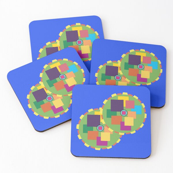 Item preview, Fun, colorful cogwheels design. Multicolored squares and circles. Original artwork in modern, bright colors. designed and sold by innerspectrum.