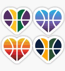 Utah Jazz Mini Hearts Sticker
