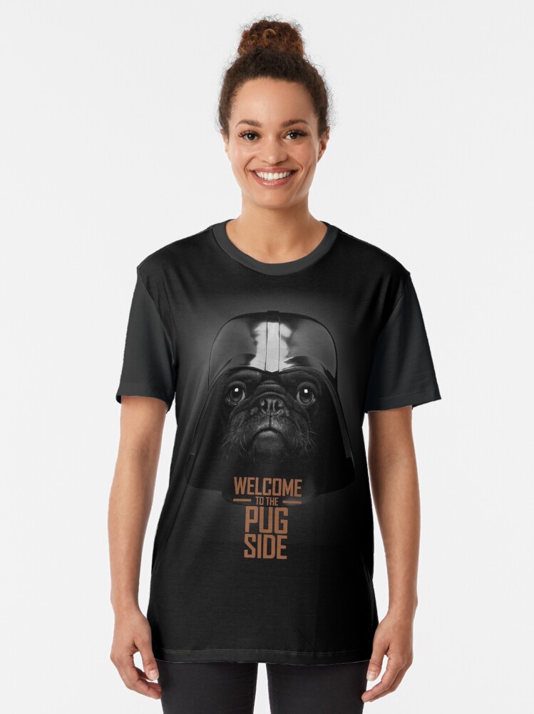 Alternate view of The Pug Side T-Shirt Graphic T-Shirt