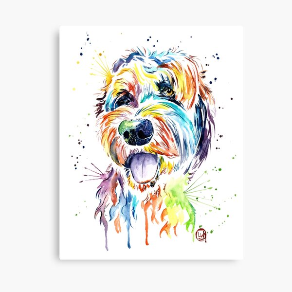 Dog Art Golden Doodle Portrait on Canvas