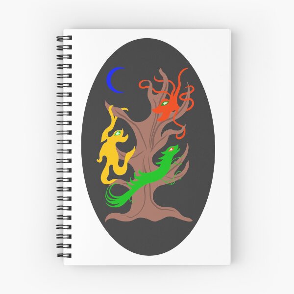 Item preview, Happy Monsters Climbing a Tree - Black Oval Background designed and sold by GretaMonster.