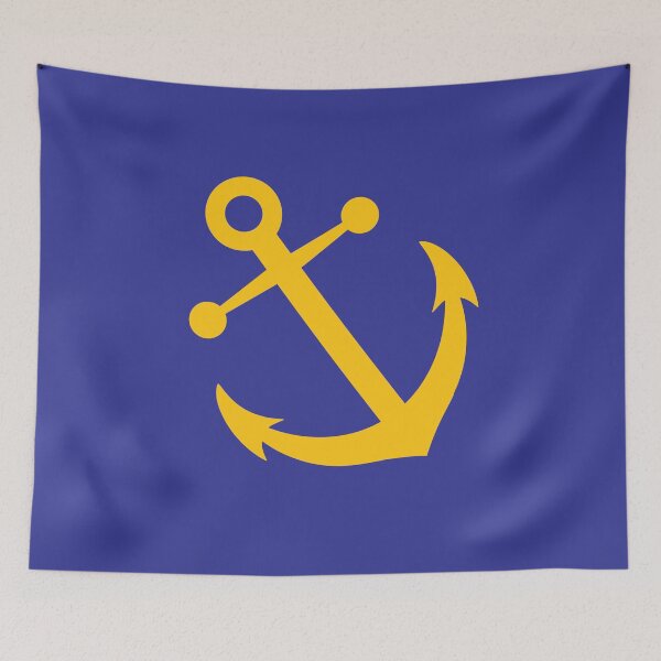 Item preview, Anchors Away - Jumbo Yellow on Blue designed and sold by ChristianWiley.