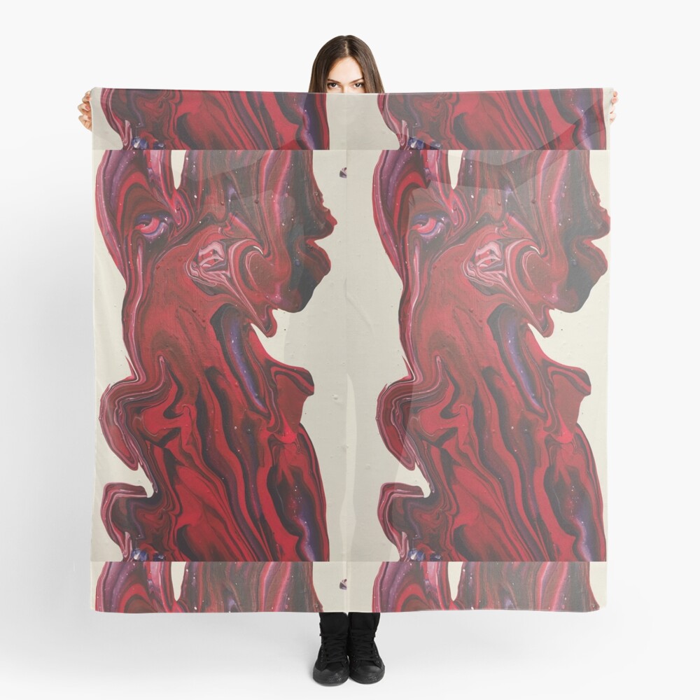 Abstract Painting-Title "Red River" Scarf