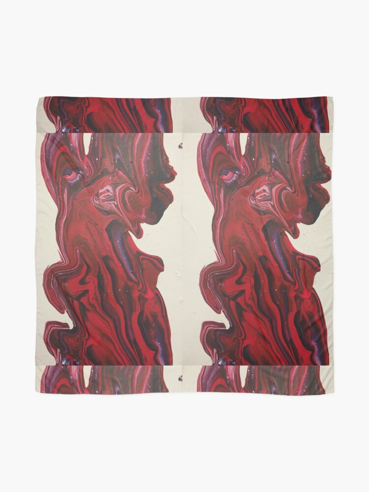 Alternate view of Abstract Painting-Title "Red River" Scarf