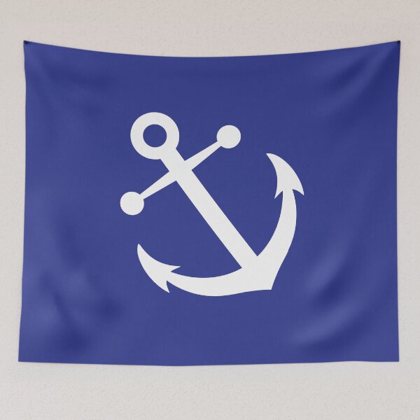 Item preview, Anchors Away - Jumbo White on Blue designed and sold by ChristianWiley.