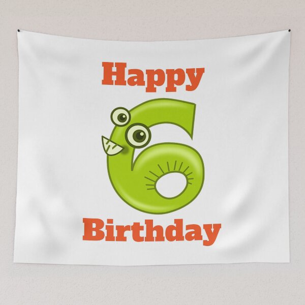 Item preview, Happy 6th Birthday, Happy sixth Birthday for boys or girls  designed and sold by marosharaf.