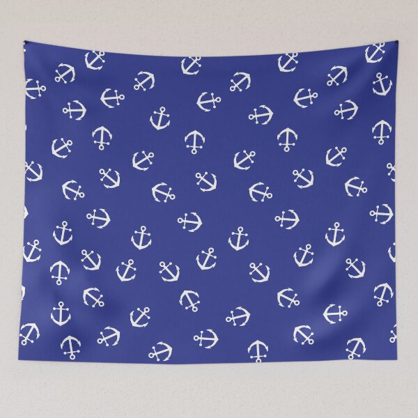 Item preview, Anchors Away - White on Blue designed and sold by ChristianWiley.