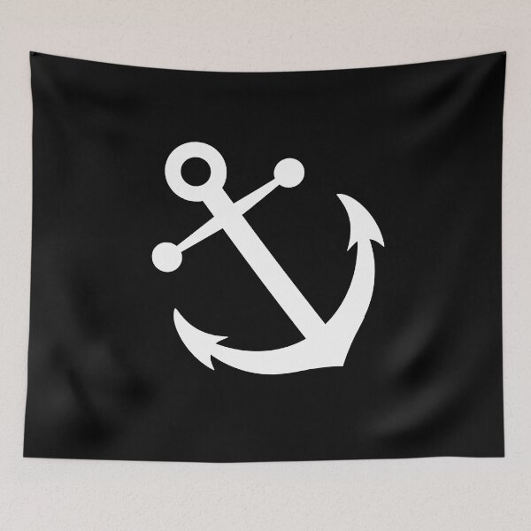 Item preview, Anchors Away - Jumbo White on Black designed and sold by ChristianWiley.