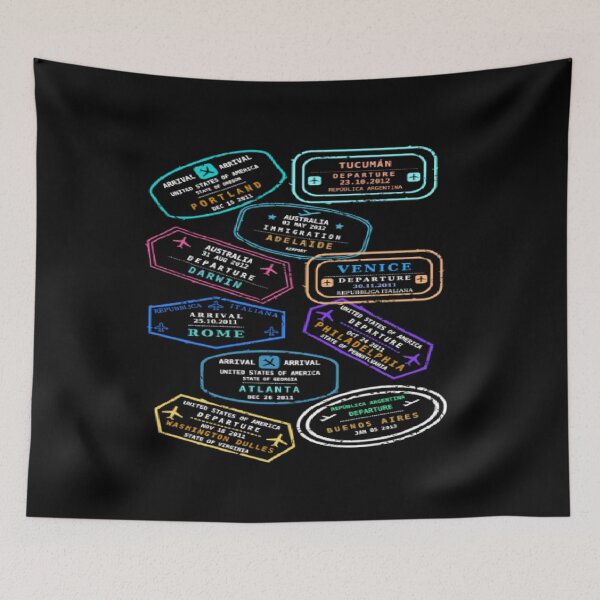 Item preview, Passport Stamp T-Shirt Multi Destinations Travel Shirt designed and sold by rieriecoils1.