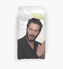 Praying Keanu Duvet Cover