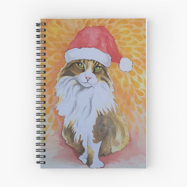 Item preview, Santa Claws - Maine Coon in a Santa Hat - watercolour designed and sold by JoWhiteNZ.