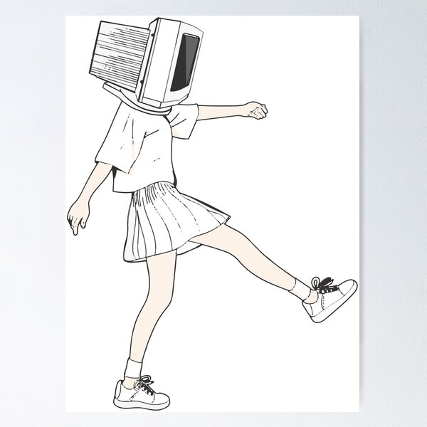Artikel-Vorschau von Coder girl computer head, designt und verkauft von avogel.