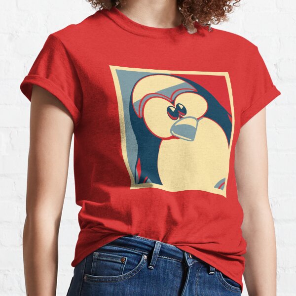 Linux Tux Obama poster red blue Classic T-Shirt