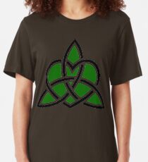 Celtic Valknut Trinity Knot With Interwoven Heart Slim Fit T-Shirt