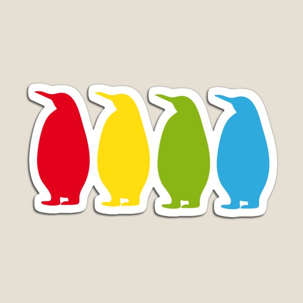 Bunte Pinguine in Grundfarben Magnet