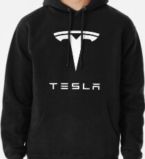 Official Tesla White Logo Pullover Hoodie
