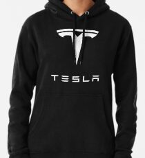 Official Tesla White Logo Pullover Hoodie