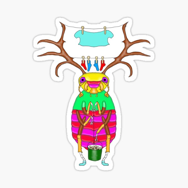 Stag beetle wash day Sticker