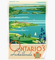 Ontario's Lakelands, Canada Vintage Travel Poster Poster