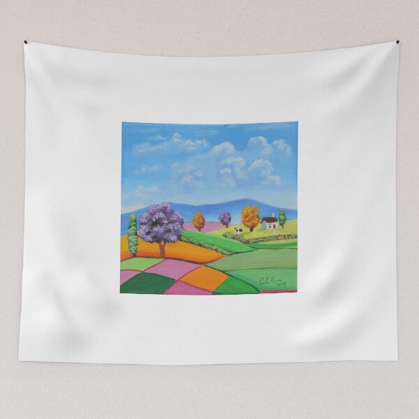 Item preview, Folk art patchwork fields designed and sold by GORDON BRUCE ART.