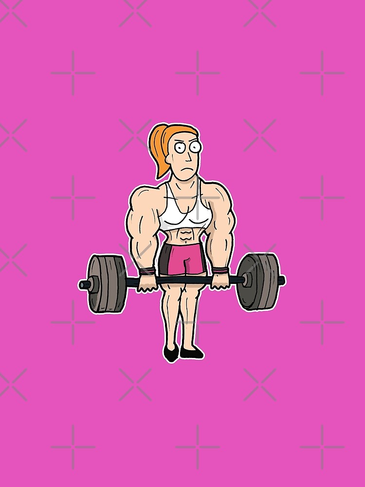 Summer Smith from Rick and Morty™ in Muscle Top and Pumping Iron by sketchNkustom