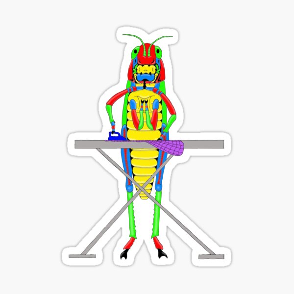 Grasshopper ironing day Sticker