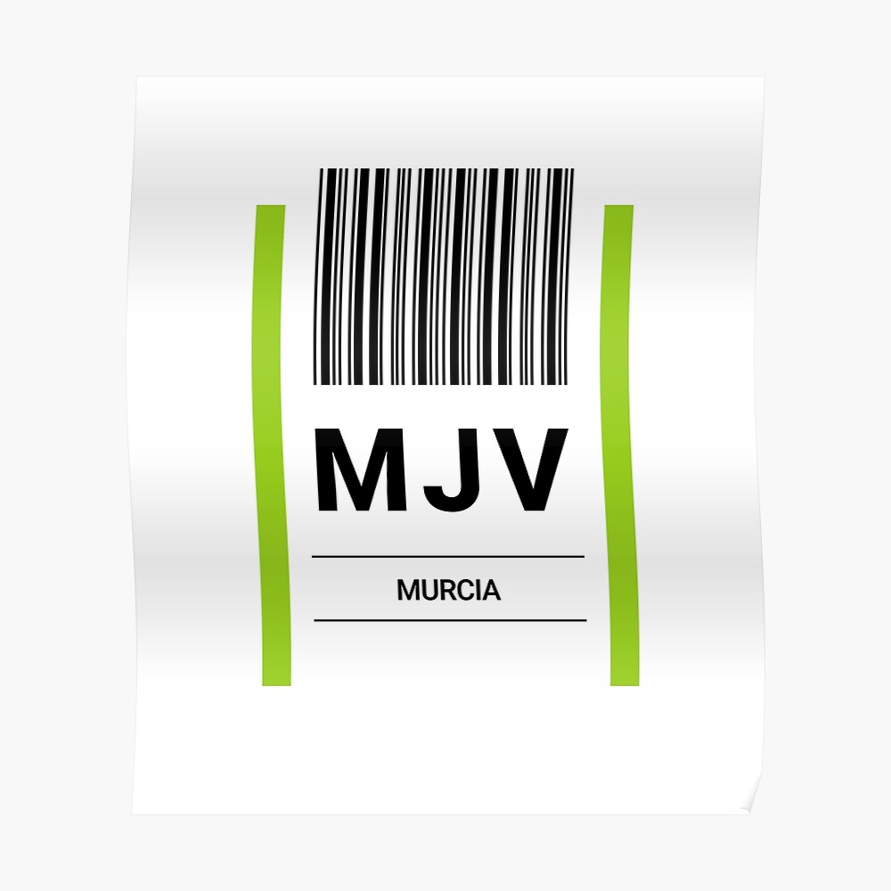 Murcia Mjv Airport Baggage Label Poster By Powniels Redbubble