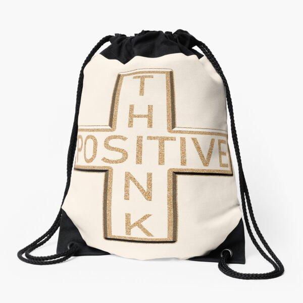 The Positive Mathematical sign says Think Positive Drawstring Bag
