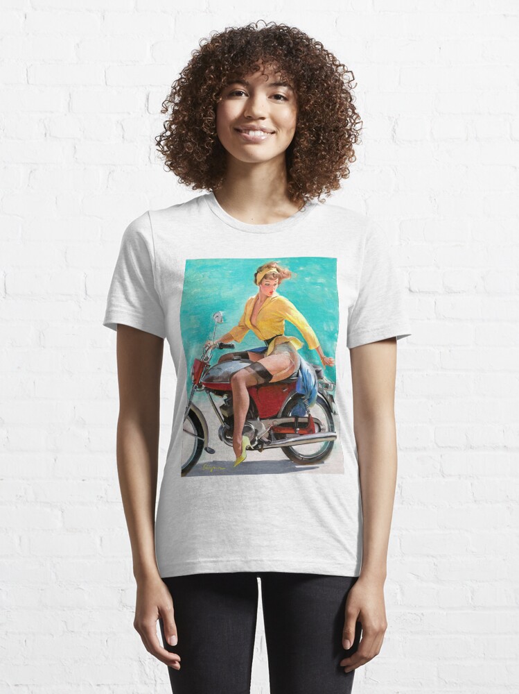 "Motorcycle Pinup Girl" Tshirt by ArgosDesigns Redbubble pinup t