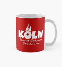 Köln, die schönste Stadt zwischen Himmel un Ääd (Weiß) Tasse (Standard)