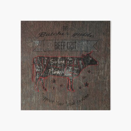 The butcher guide - beef cut Art Board Print
