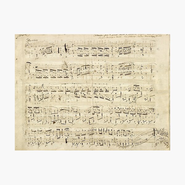 Vintage Chopin Music Notes Photographic Print
