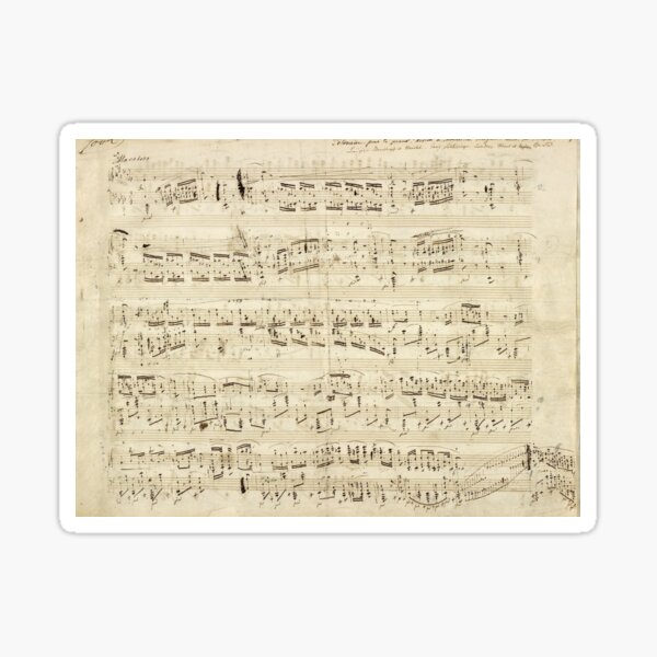 Vintage Chopin Music Notes Sticker