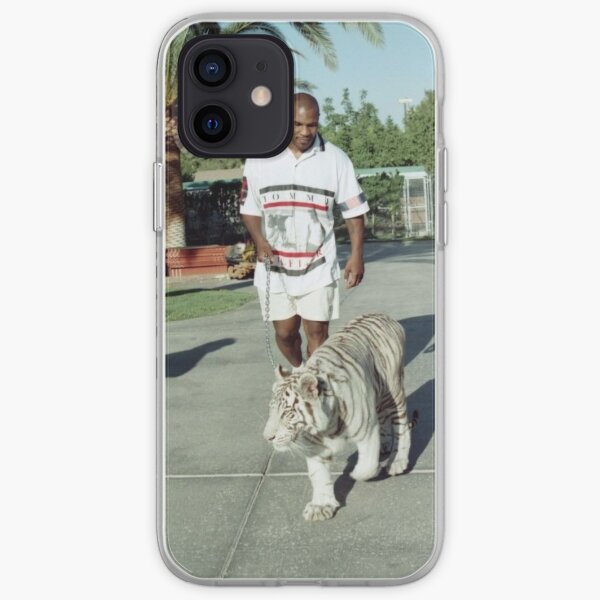 Mike Tyson walking his tiger on a lead iPhone Soft Case