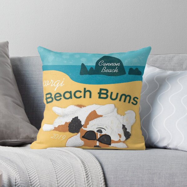 2019 Corgi Beach Bums - Tri Color Throw Pillow