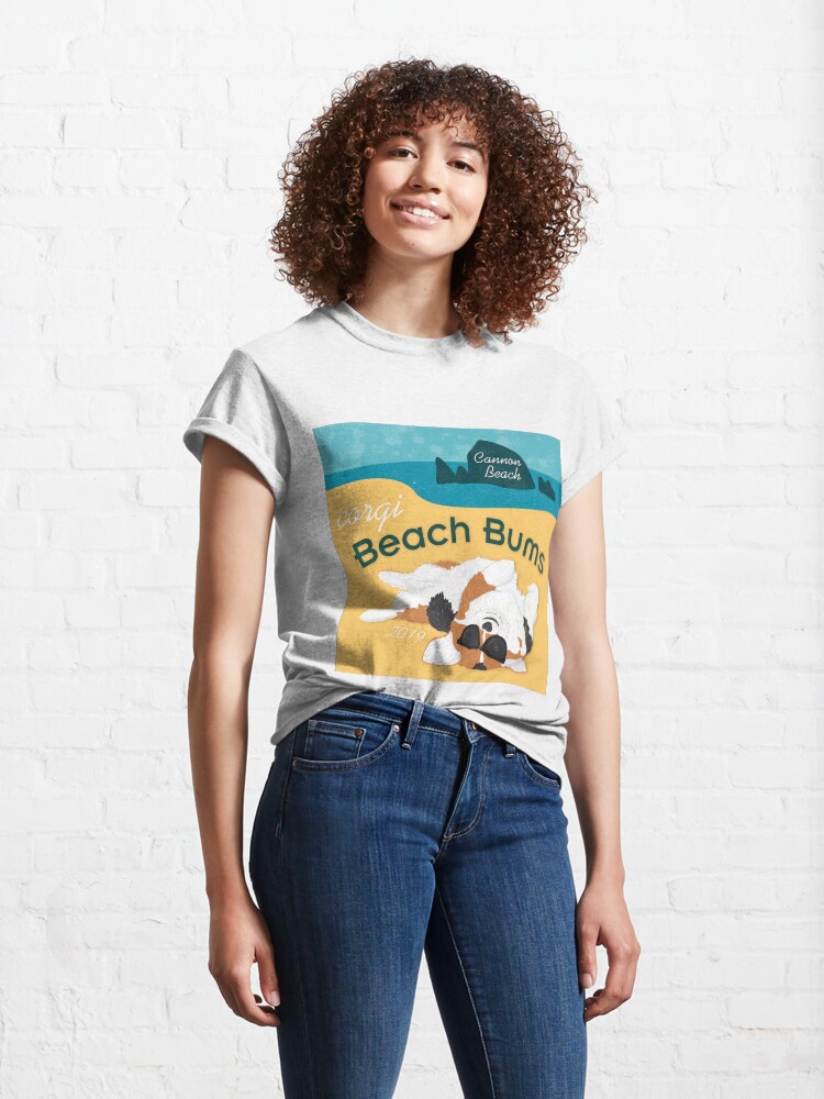 Alternate view of 2019 Corgi Beach Bums - Tri Color Classic T-Shirt
