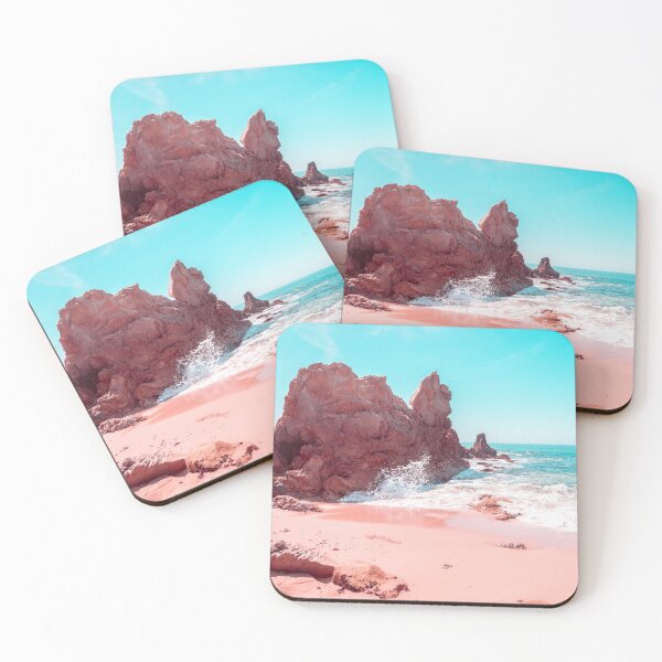 Item preview, Transcending Reality - Beachscape Wave Splash in Coral Pink and Turquoise designed and sold by Georgia Mizuleva.